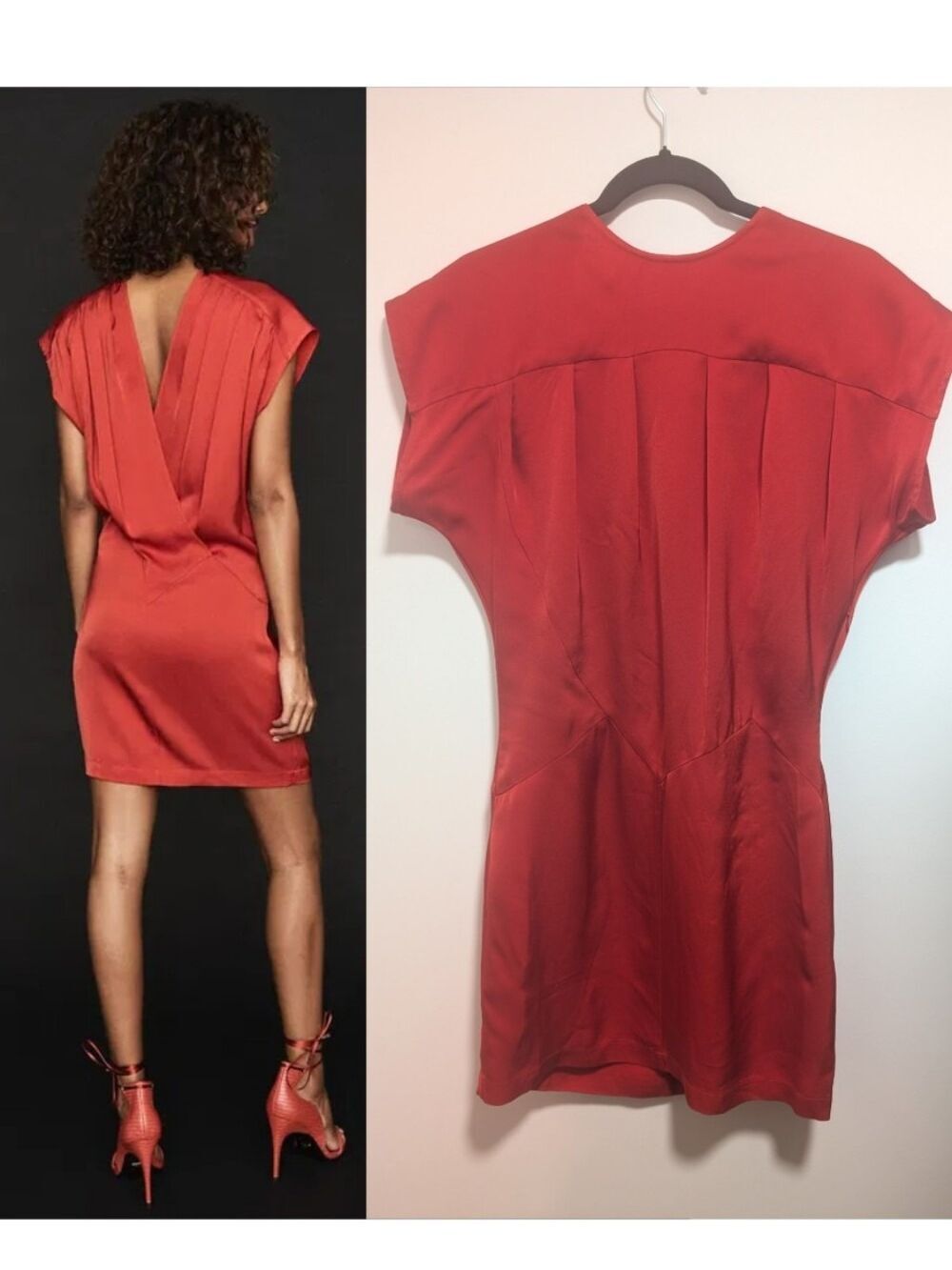 Reiss | Tara Drape Detail Mini Dress In Red